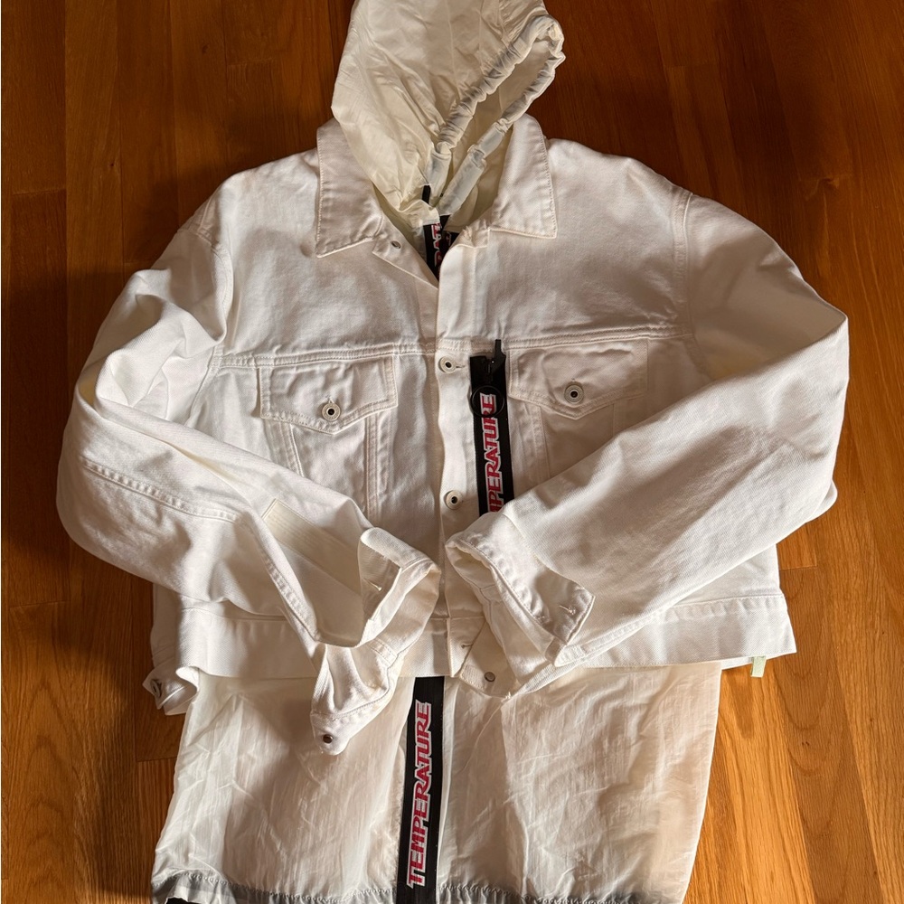 White Denim Jacket with Hood